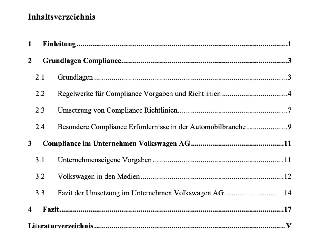 Beispiel für einen Gliederungsentwurf einer Seminararbeit